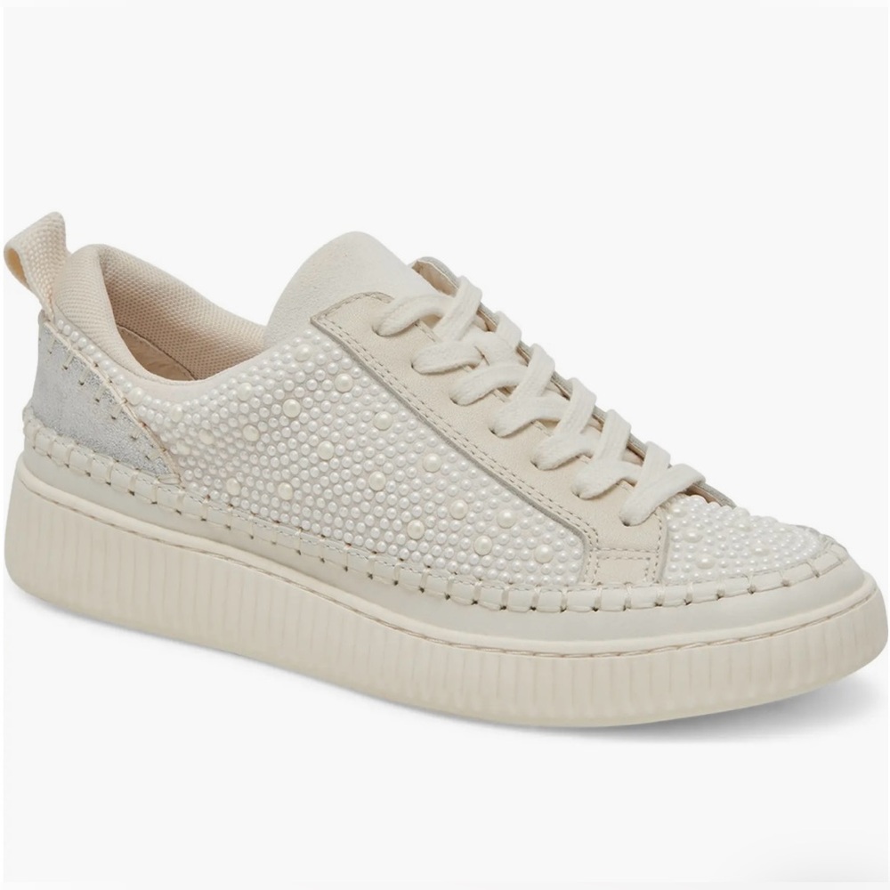 NIB Dolce Vita Nicona Pearl White Sneakers Size 7.5